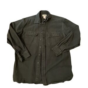 L L Bean Size L Men's‎ Cotton Shacket Jacket Green Traditional Fit